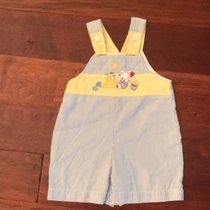 Seersucker boys overall